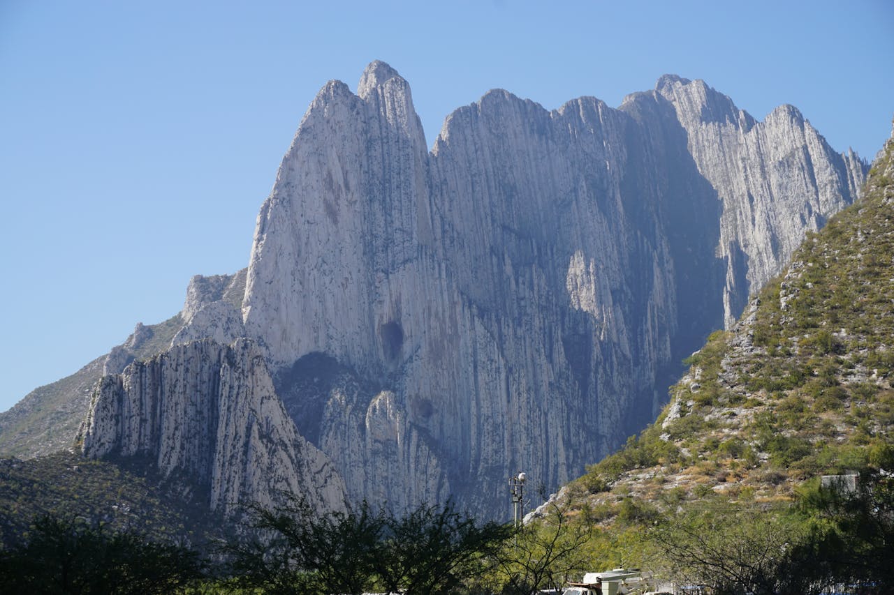 Majestic rock formations in El Gallito, Nuevo León, Mexico at daytime.